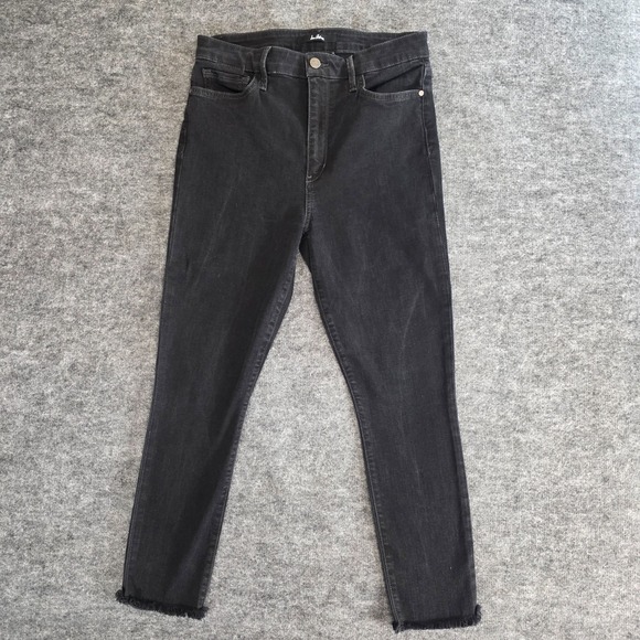 Sam Edelman Denim - SAM EDELMAN Jeans 28W X 25L The Stiletto High Rise Skinny Ankle Black Raw Hem